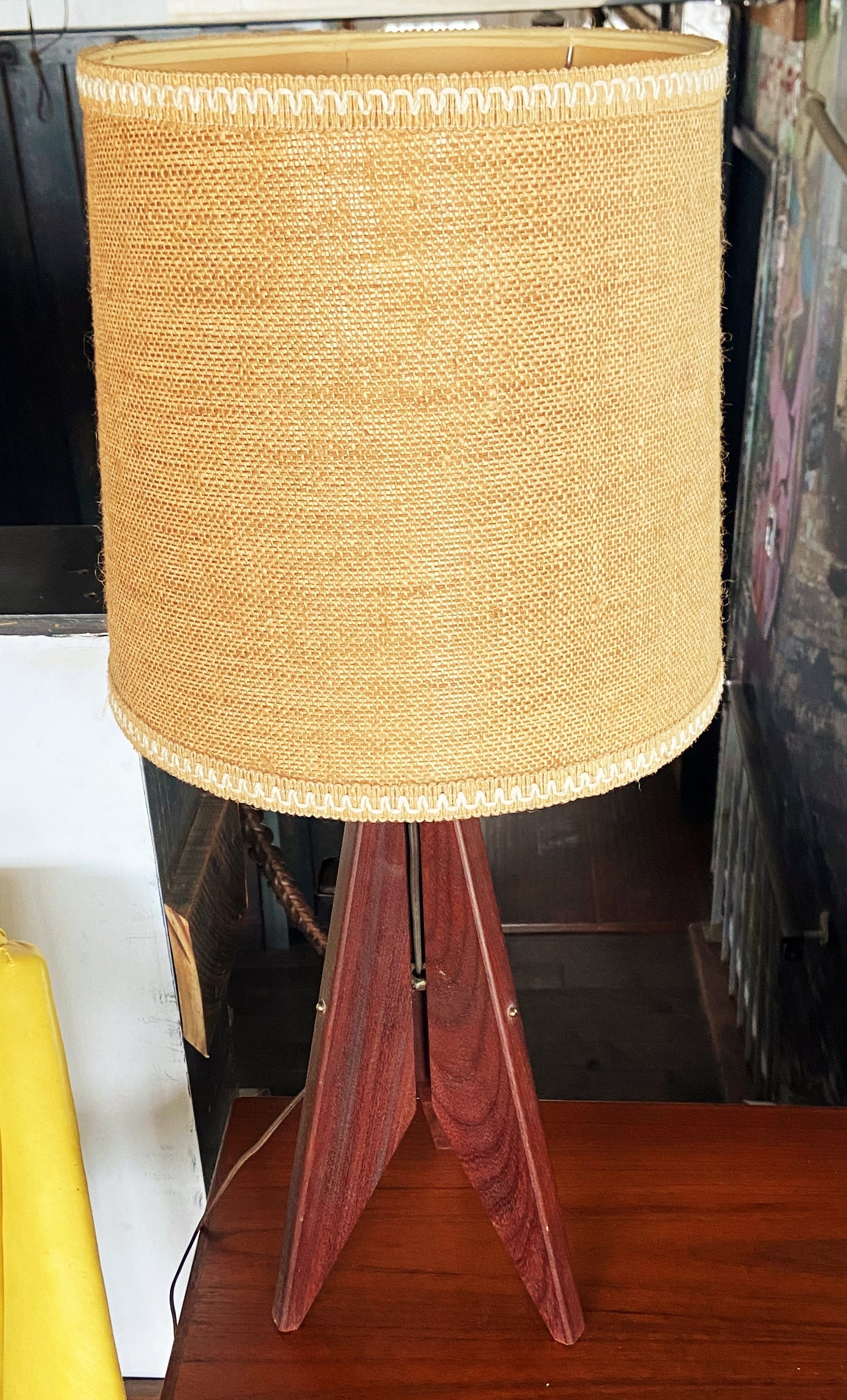 Refinished Danish Mid Century Modern Teak Tripod Lamp