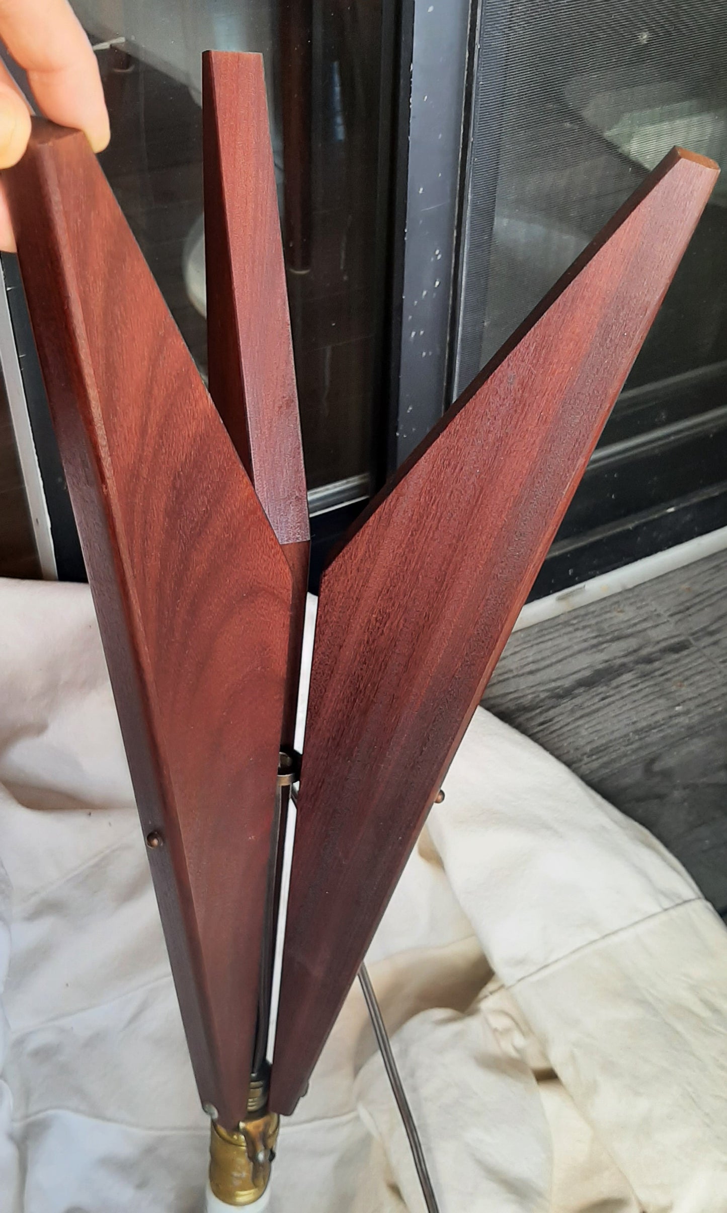 Refinished Danish Mid Century Modern Teak Tripod Lamp