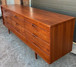REFINISHED Mid Century Modern Walnut Dresser 9 drawers 84