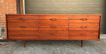 REFINISHED Mid Century Modern Walnut Dresser 9 drawers 84