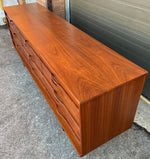 REFINISHED Mid Century Modern Walnut Dresser 9 drawers 84