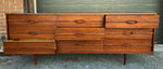 REFINISHED Mid Century Modern Walnut Dresser 9 drawers 84