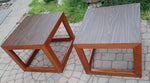 Set of 2 REFINISHED MCM Walnut Accent or Bedside Tables, large 5
