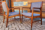 2 REFINISHED REUPHOLSTERED Mid Century Modern Walnut Arm Chairs 11