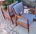 2 REFINISHED REUPHOLSTERED Mid Century Modern Walnut Arm Chairs 13