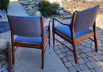 2 REFINISHED REUPHOLSTERED Mid Century Modern Walnut Arm Chairs 14