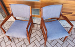 2 REFINISHED REUPHOLSTERED Mid Century Modern Walnut Arm Chairs 3