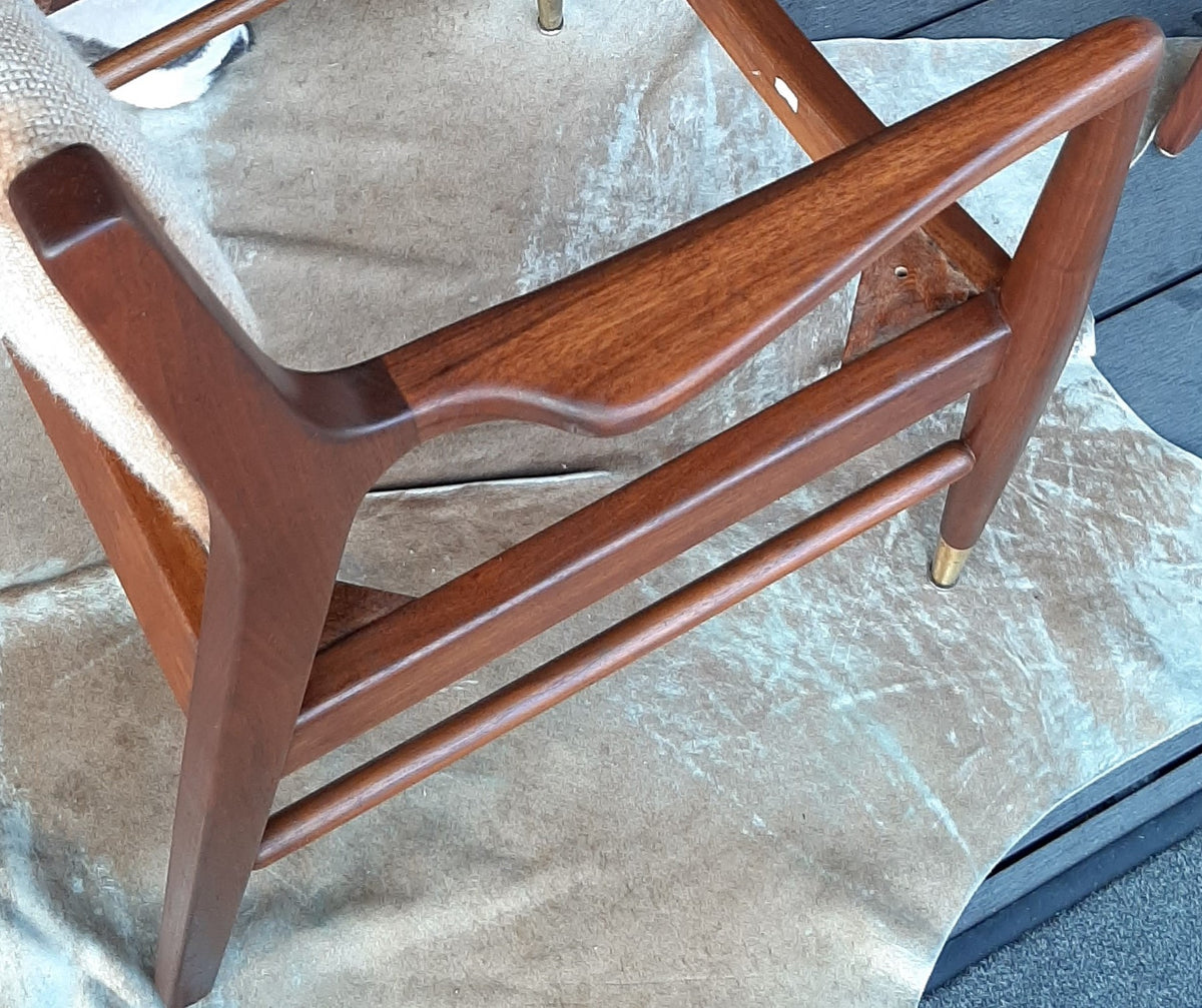 Set of 2 REFINISHED & Ready to be REUPHOLSTERED American MCM Walnut Armchairs