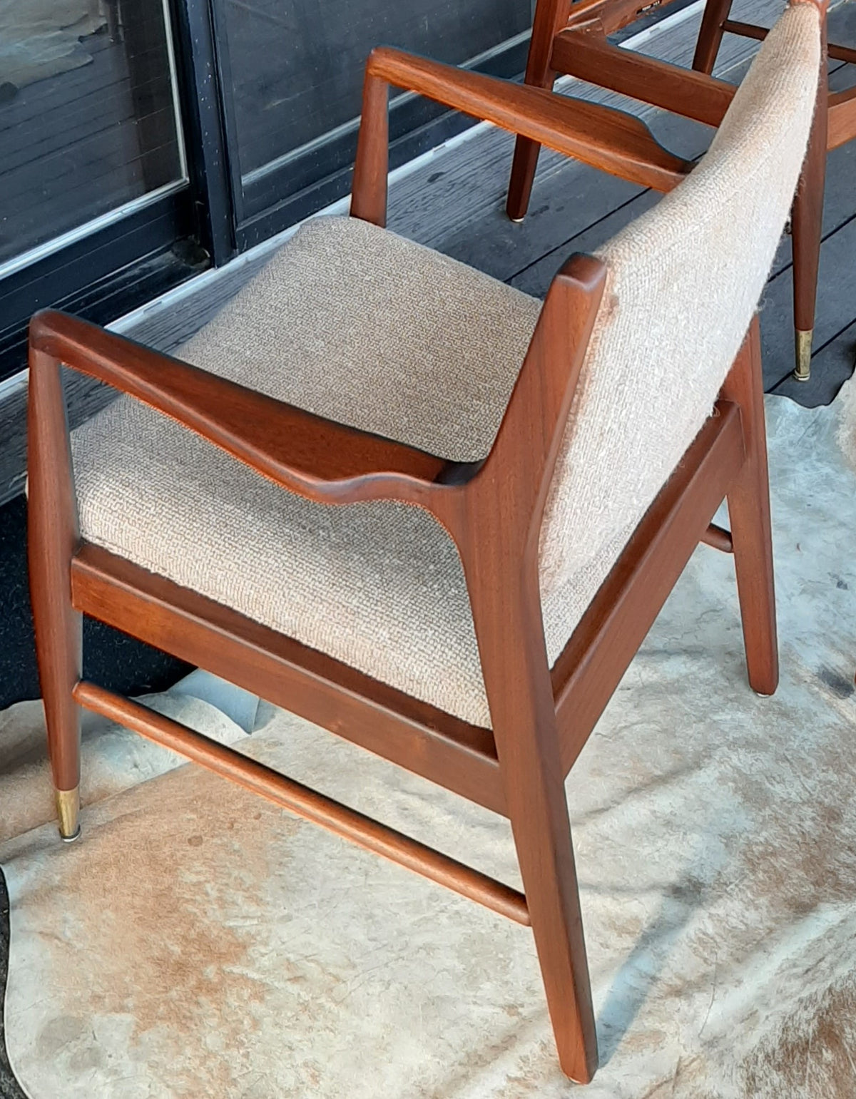 Set of 2 REFINISHED & Ready to be REUPHOLSTERED American MCM Walnut Armchairs