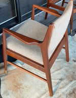Set of 2 REFINISHED & Ready to be REUPHOLSTERED American MCM Walnut Armchairs 7