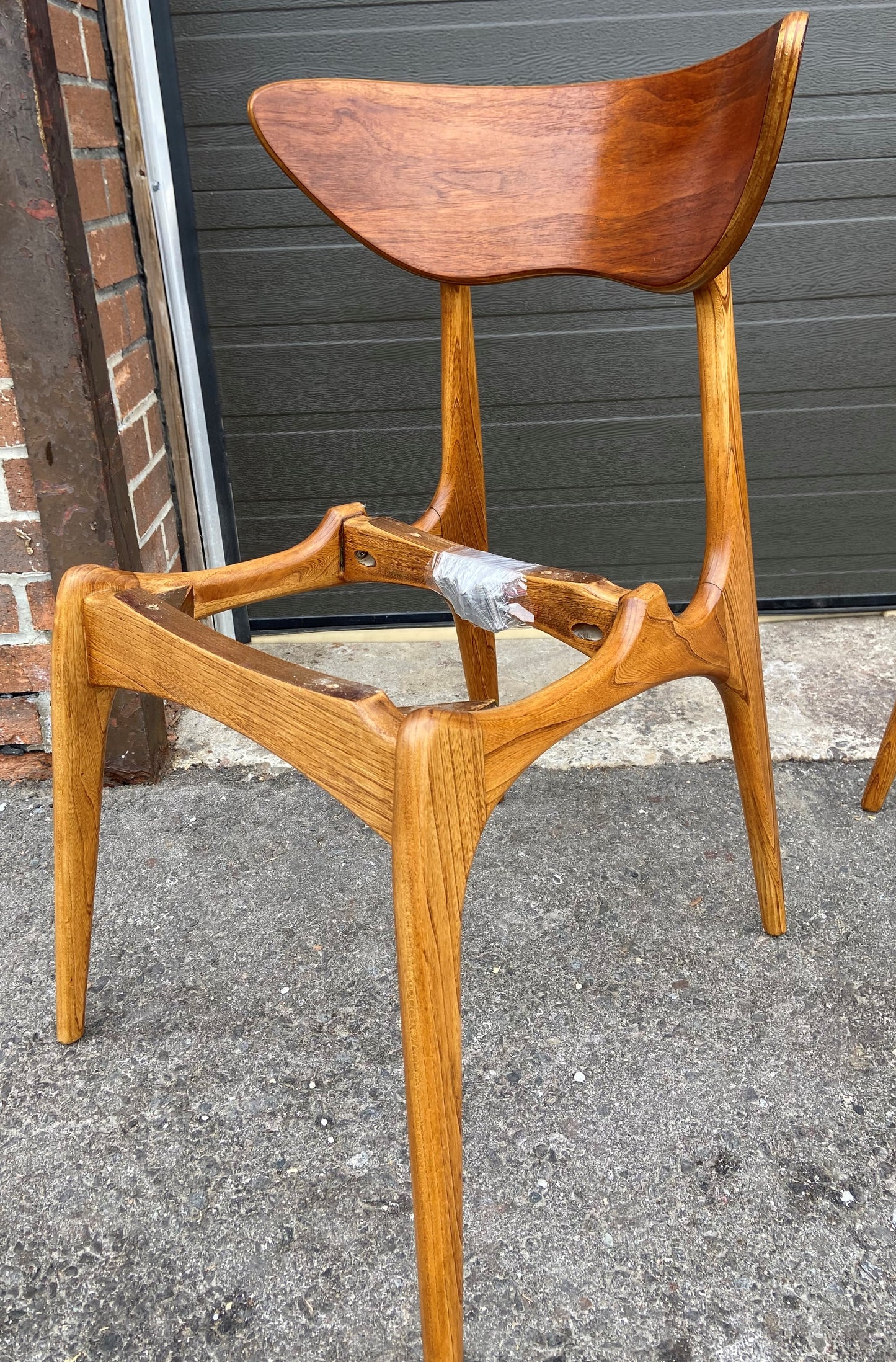 8 REFINISHED REUPHOLSTERED Mid Century Modern Walnut & Ash Chairs by Deilcraft