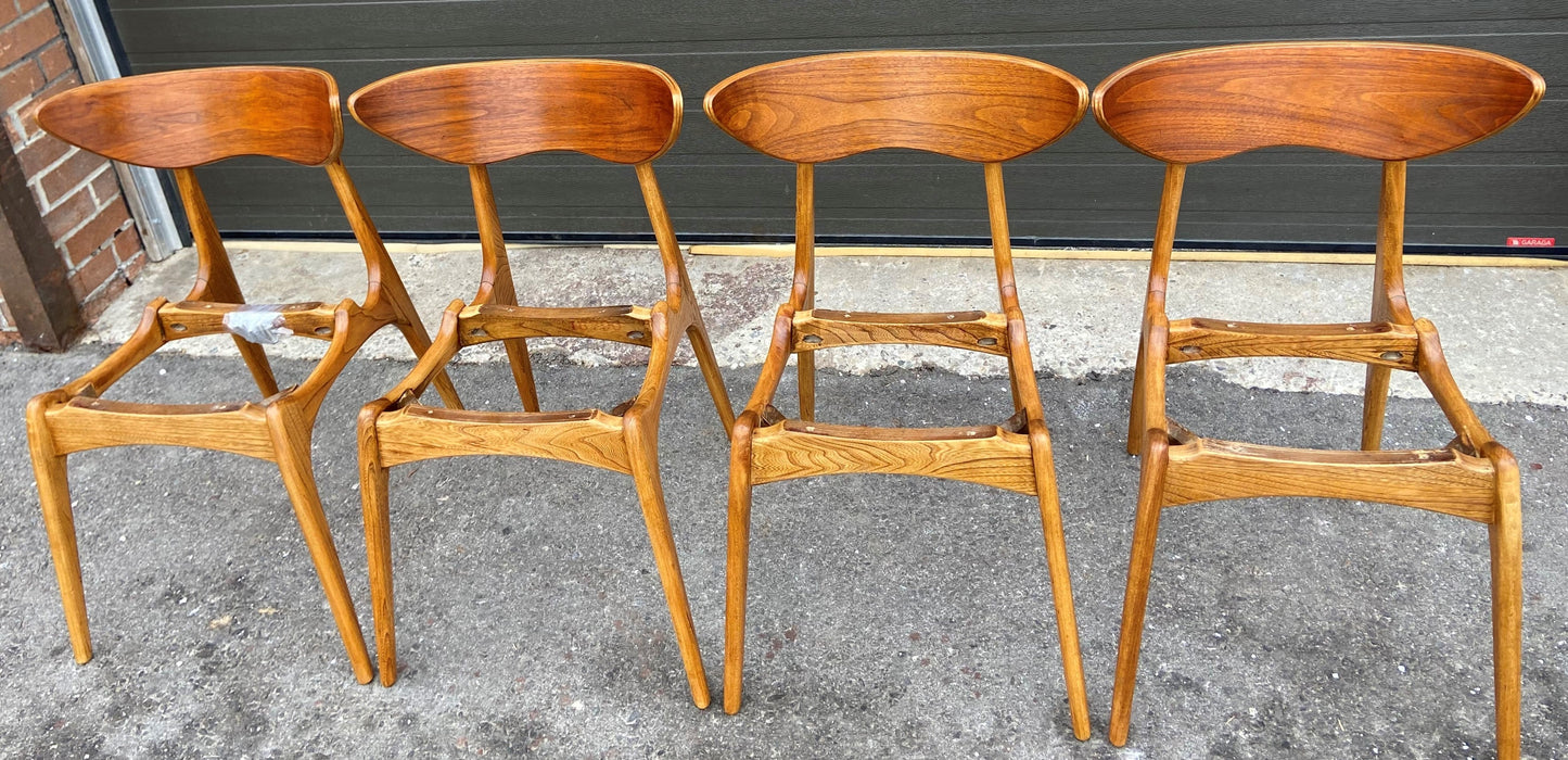 Choose Fabric! 4 REFINISHED Mid Century Modern Walnut & Ash Chairs by Deilcraft