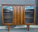 REFINISHED MCM Walnut Display Bookcase China Cabinet 56