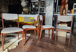 4 REFINISHED REUPHOLSTERED Mid Century Modern Walnut Chairs 12