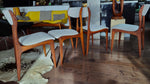 4 REFINISHED REUPHOLSTERED Mid Century Modern Walnut Chairs 13