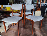 4 REFINISHED REUPHOLSTERED Mid Century Modern Walnut Chairs 4