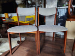 4 REFINISHED REUPHOLSTERED Mid Century Modern Walnut Chairs 6