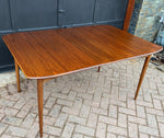 REFINISHED MCM Walnut Dining Table w 2 leaves by Deilcraft, Perfect, 4-6 ft 4