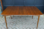REFINISHED MCM Walnut Dining Table w 2 leaves by Deilcraft, Perfect, 4-6 ft 5