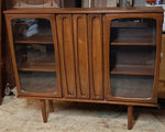 REFINISHED MCM Walnut Display Bookcase China Cabinet 56
