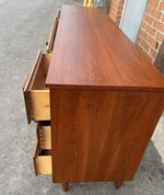 REFINISHED MCM Walnut Dresser with 8 Drawers 63.5