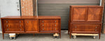REFINISHED MCM Walnut Set of Dresser/Credenza and Tallboy/Gentleman chest 1