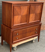 REFINISHED MCM Walnut Set of Dresser/Credenza and Tallboy/Gentleman chest 3