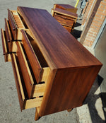 REFINISHED Sculptural Mid Century Modern Walnut Dresser 6 Drawers 10