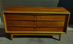 REFINISHED Sculptural Mid Century Modern Walnut Dresser 6 Drawers 3