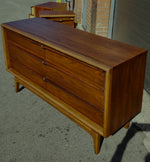 REFINISHED Sculptural Mid Century Modern Walnut Dresser 6 Drawers 4