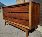 REFINISHED Sculptural Mid Century Modern Walnut Dresser 6 Drawers 8