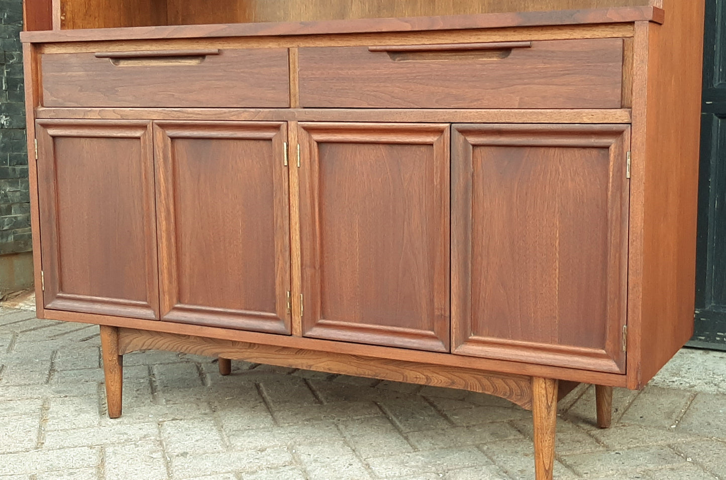 REFINISHED  MCM Walnut Highboard 48" PERFECT, compact & narrow