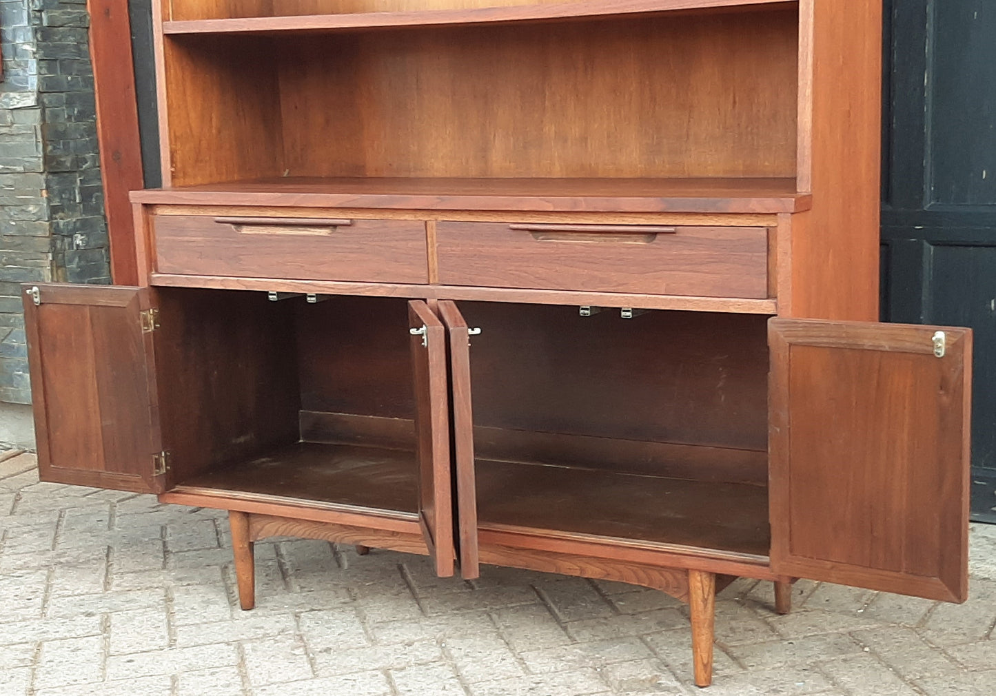 REFINISHED  MCM Walnut Highboard 48" PERFECT, compact & narrow