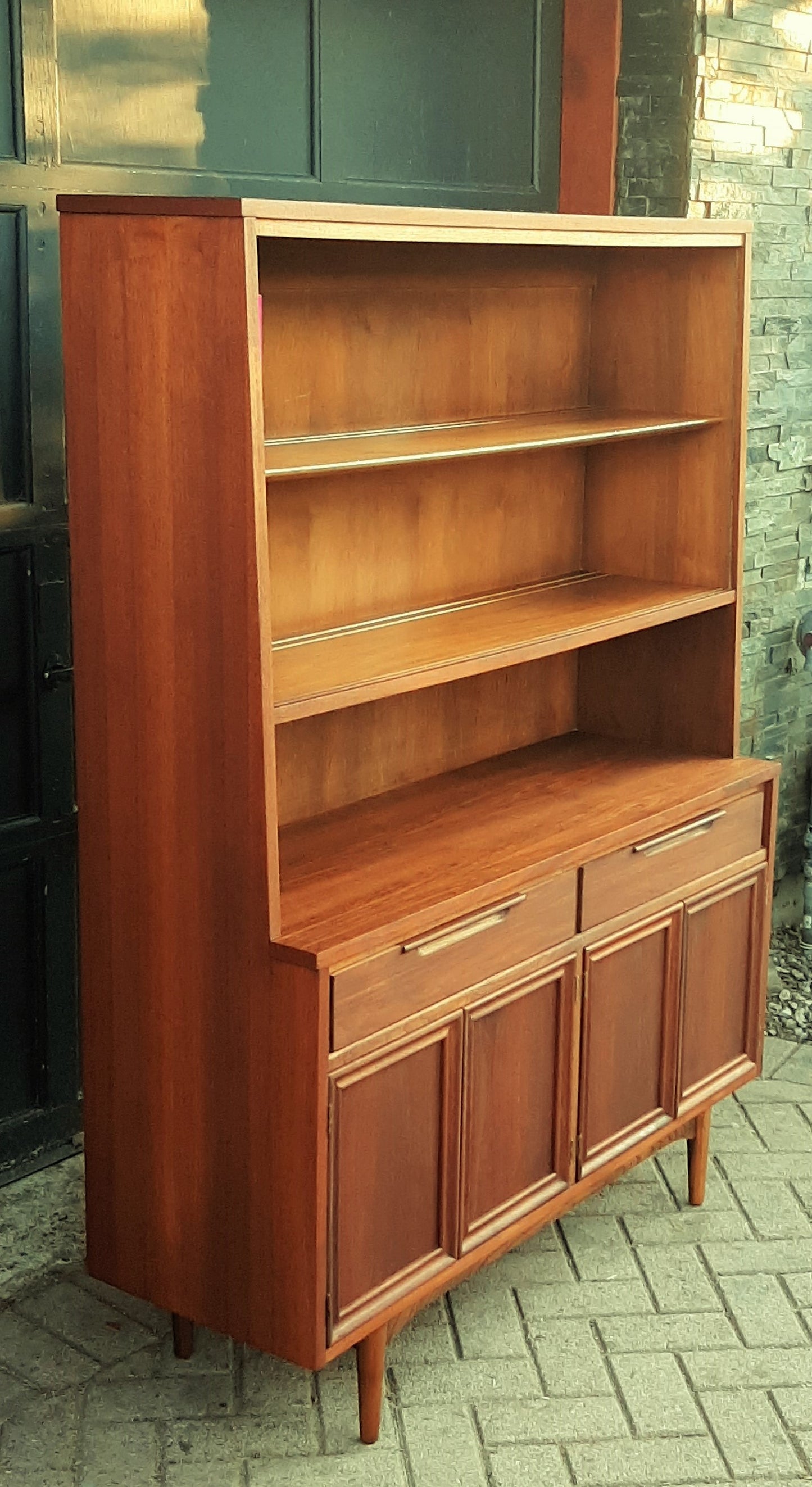 REFINISHED  MCM Walnut Highboard 48" PERFECT, compact & narrow