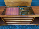 REFINISHED Mid Century Modern Walnut Media Record Player Console 74.5
