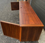 REFINISHED Mid Century Modern Walnut Media Record Player Console 74.5