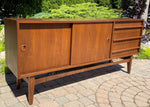 REFINISHED Mid Century Modern Walnut Sideboard, Narrow, Perfect 2