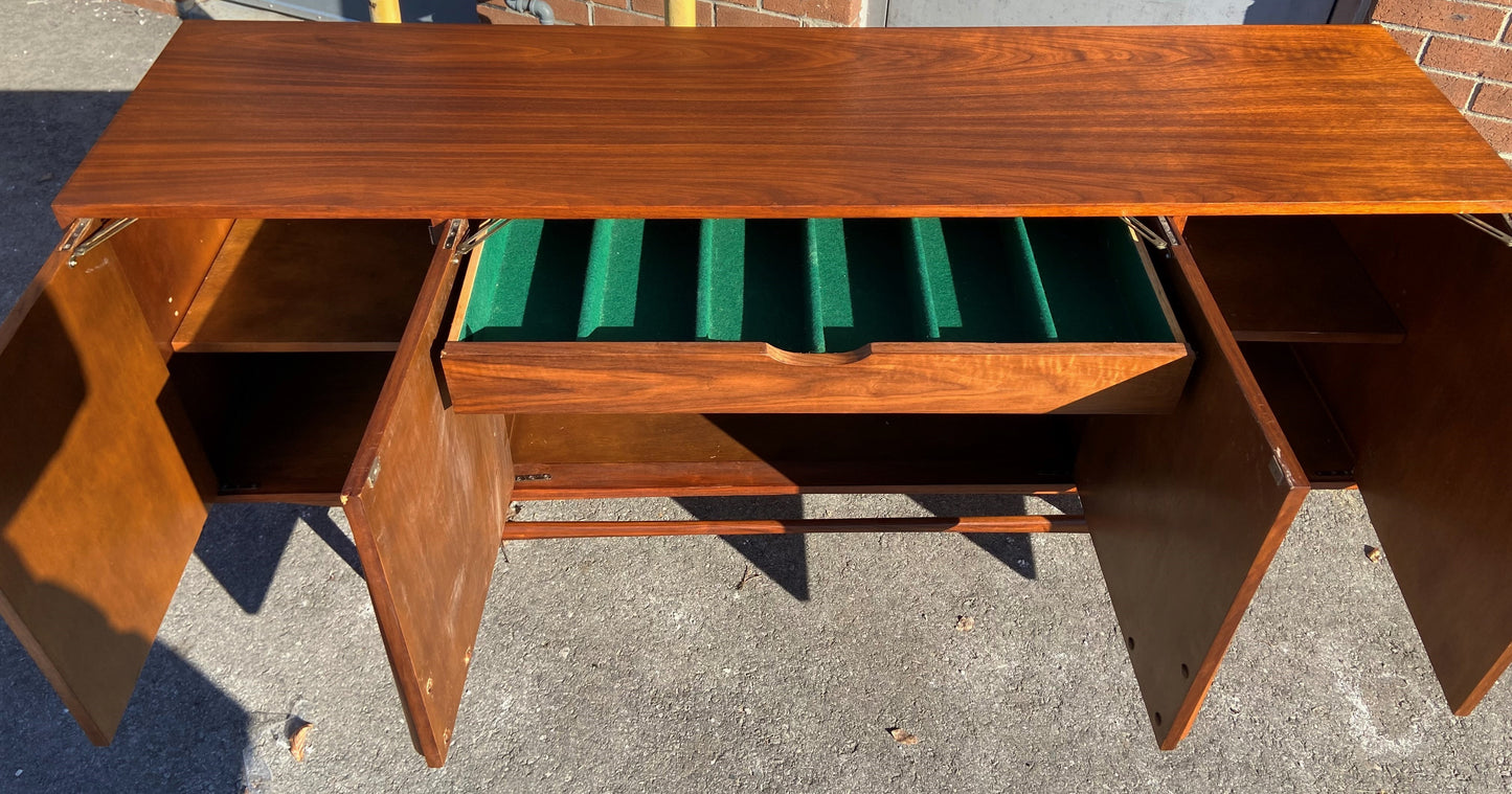 REFINISHED Mid Century Modern Walnut Sideboard 70", Perfect