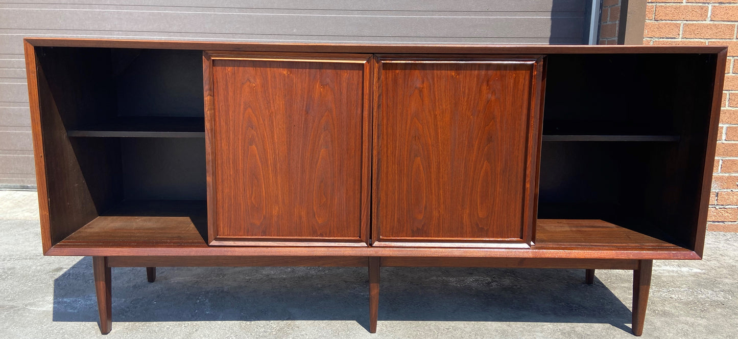 REFINISHED MCM Walnut Sideboard by Honderich 68", Perfect