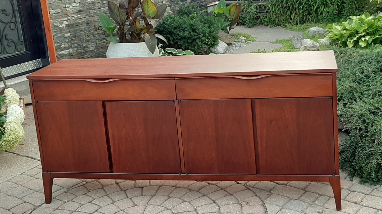 RESTORED MCM Walnut Sideboard Credenza by Kaufman 66.5", Mint