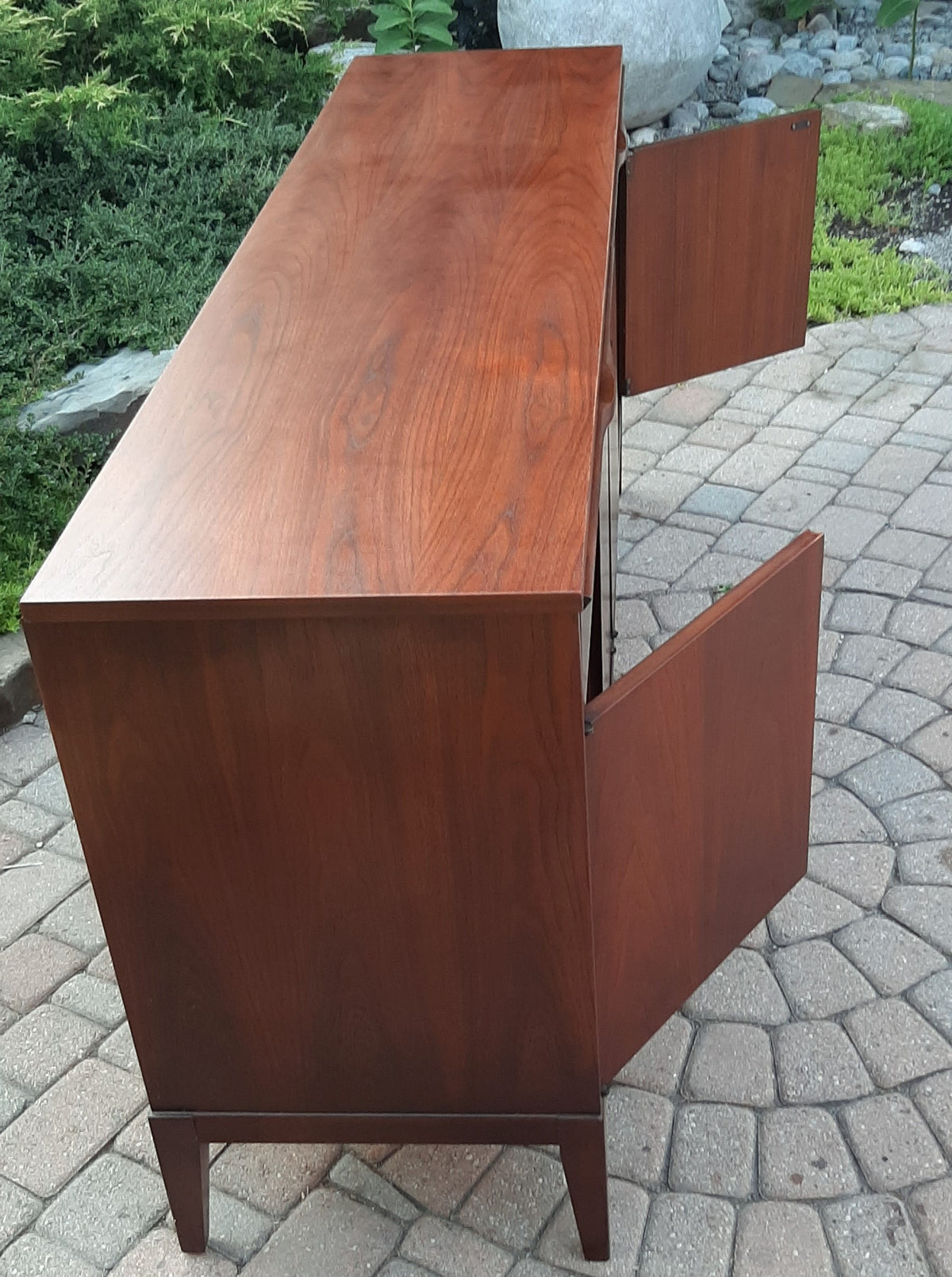 RESTORED MCM Walnut Sideboard Credenza by Kaufman 66.5