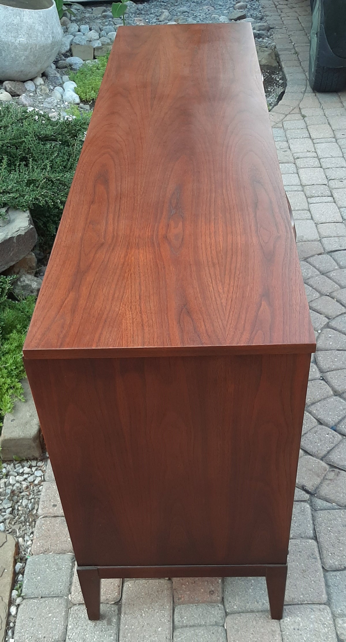 RESTORED MCM Walnut Sideboard Credenza by Kaufman 66.5