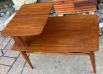REFINISHED MCM Walnut Two Tier End Table, PERFECT 2