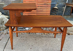 REFINISHED MCM Walnut Two Tier End Table, PERFECT 6