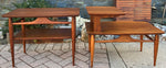 REFINISHED MCM Walnut Two Tier End Table, PERFECT 9