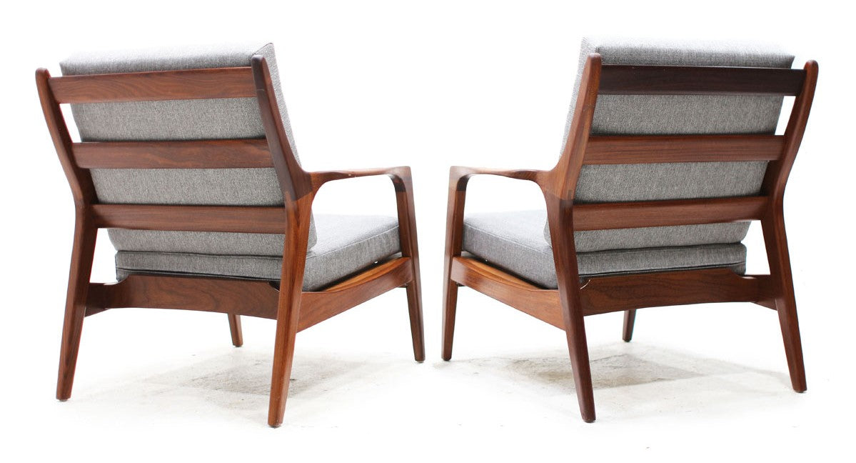 A pair MCM Teak Lounge Chairs by J.Kuypers will be REFINISHED REUPHOLSTERED