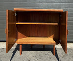 REFINISHED Mid Century Modern Teak Corner Cabinet w Lighting (2 parts), Perfect 10