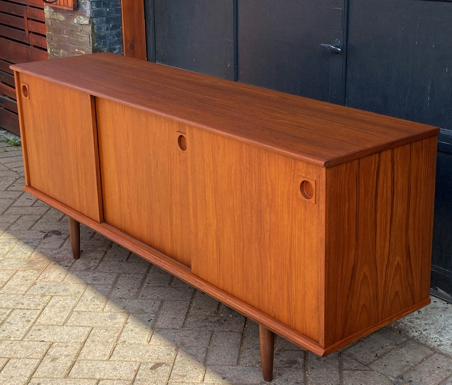 REFINISHED Danish Mid Century Modern Teak Sideboard, 71" perfect