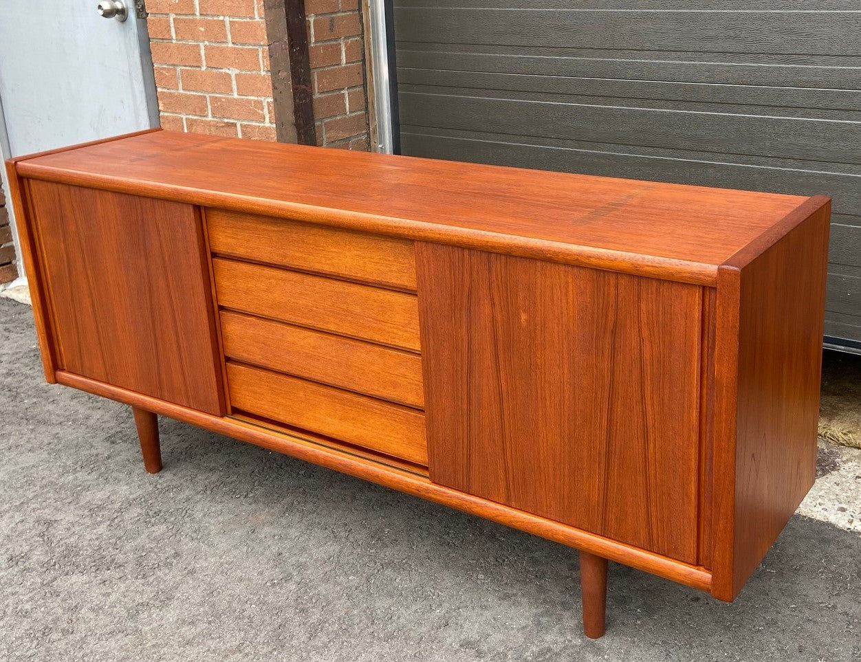 REFINISHED Mid Century Modern Teak Sideboard Credenza