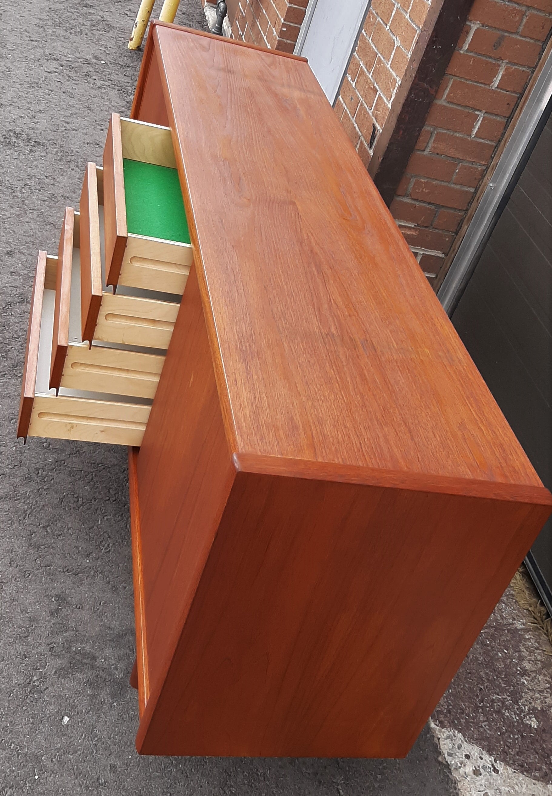 Restoring teak deals veneer sideboard